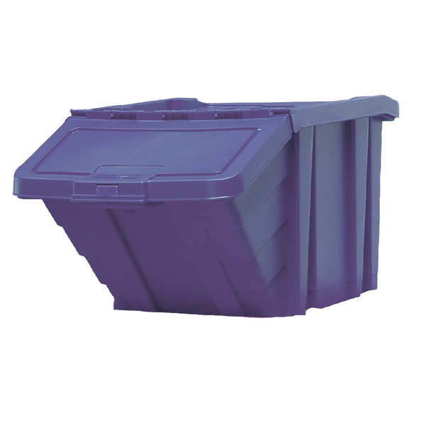 Recycle Storage Bin with Lid Blue
