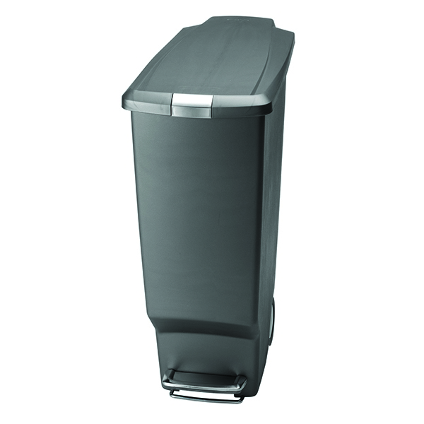 Slim Grey Pedal Bin 40 Litre
