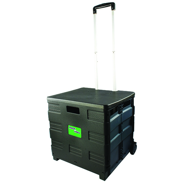 Lightweight Container Trolley with Lid Black and Grey