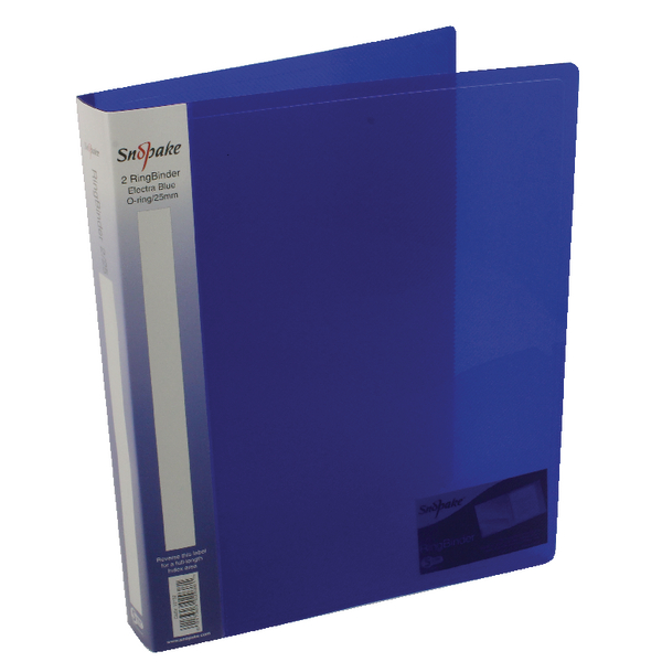 Snopake A4 2-Ring Binder 25mm Electra Blue [Pack of 10]