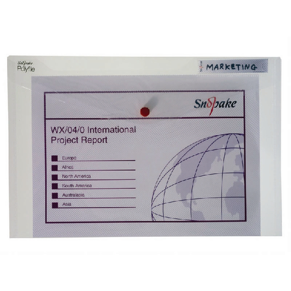 Snopake Polyfile Foolscap Clear [Pack of 5]