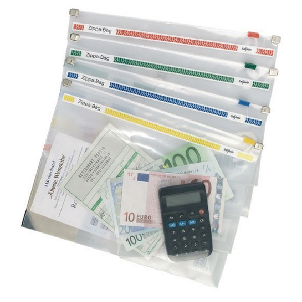 Snopake Zippa Bag for A4 355x235mm Assorted [Pack of 25]