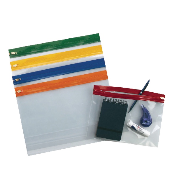 Snopake Zippa Bag for A4 325x235mm Assorted [Pack of 25]