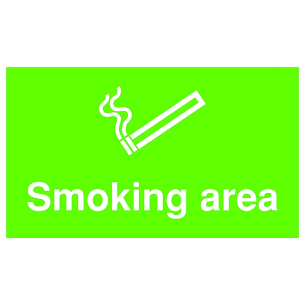 Safety Sign:Smoking Area 300x500mm Self Adhesive