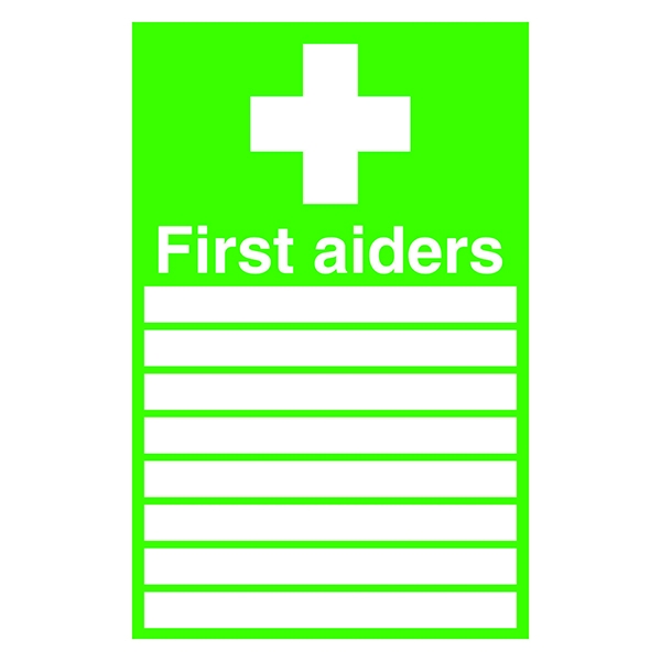 Safety Sign:First Aiders 300x200mm Self Adhesive
