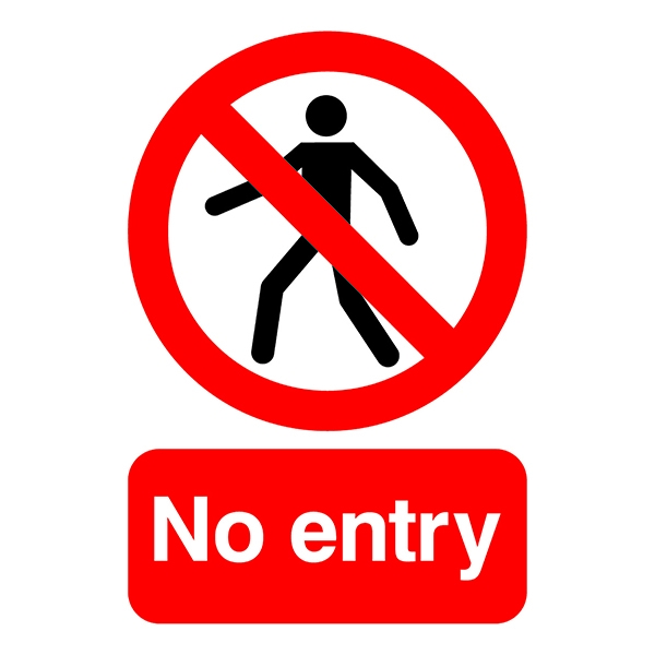 Prohibition Sign:No Entry A5 PVC