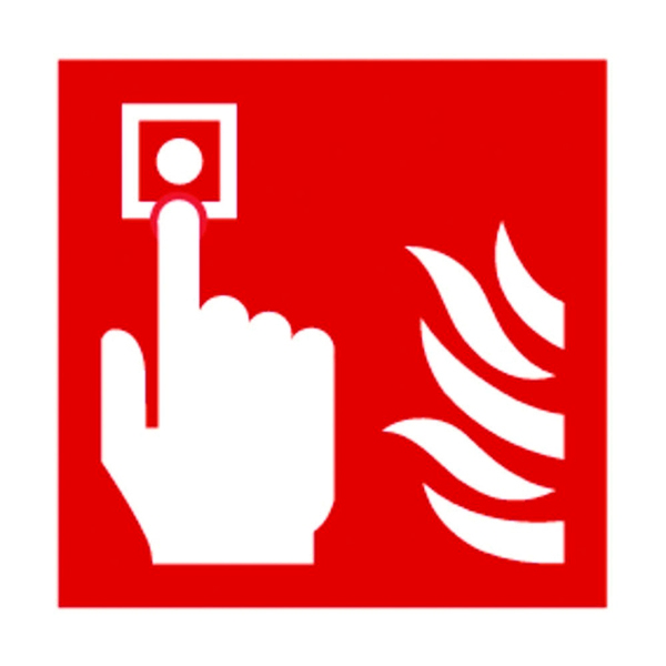 Fire Sign:Fire Alarm Symbol 100x100mm Self Adhesive