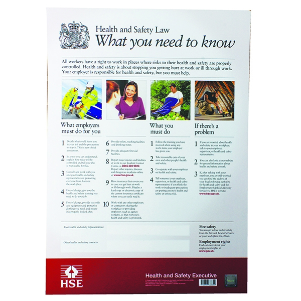 New Health And Safety Law Poster A2 by Signslab