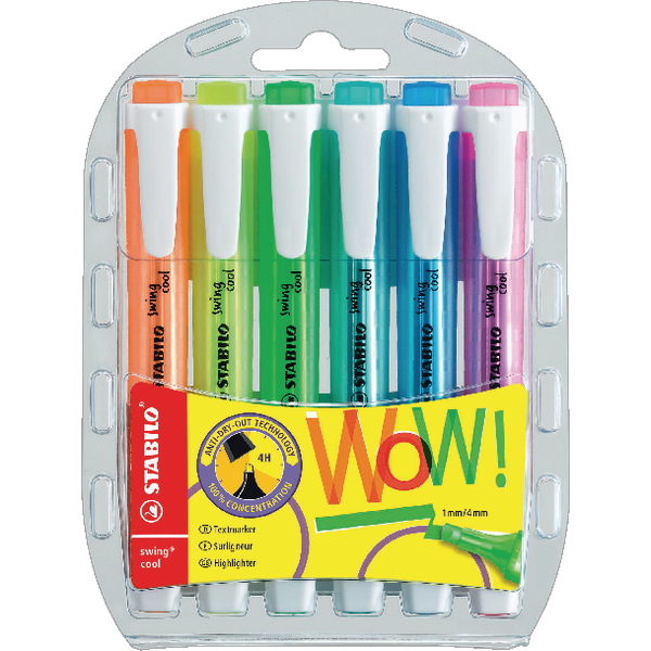 Stabilo Swing Cool Highlighters Assorted [Pack of 6]