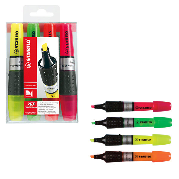 Stabilo Luminator Highlighters Assorted [Wallet of 4]