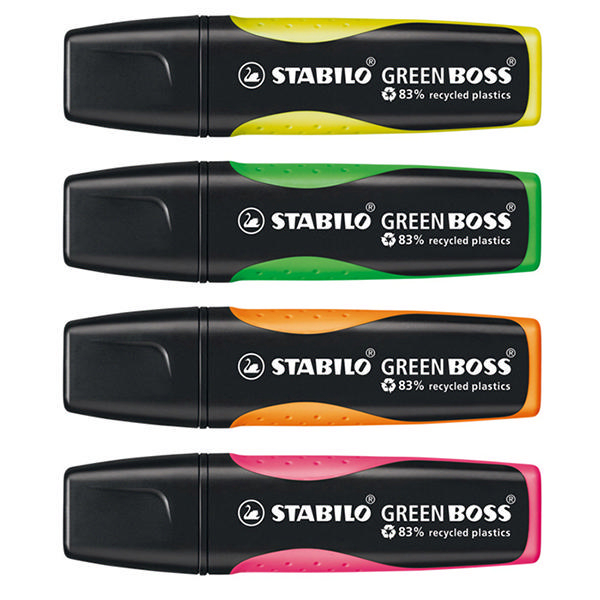 Stabilo GreenBOSS Highlighters Assorted [Pack of 4]
