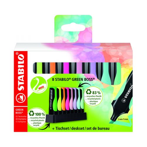 Stabilo Green Boss Desk Set Highlighter Assorted [Pack of 8]