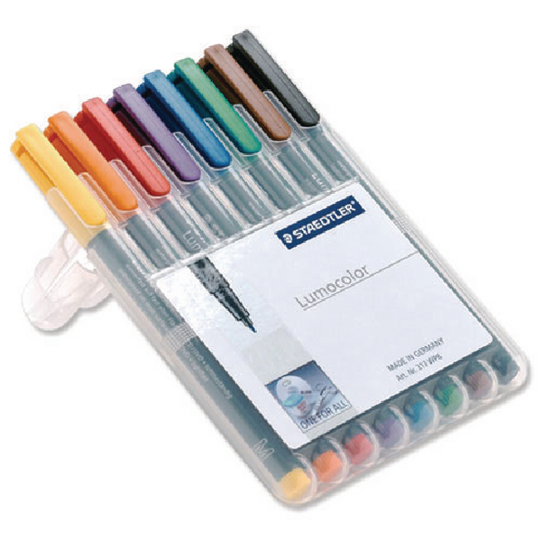 Staedtler Lumocolor Medium Water Soluble Assorted [Pack of 8]