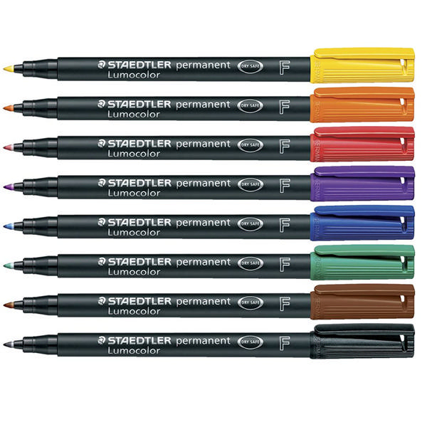 Staedtler Lumocolor Fine Permanent Assorted [Pack of 8]