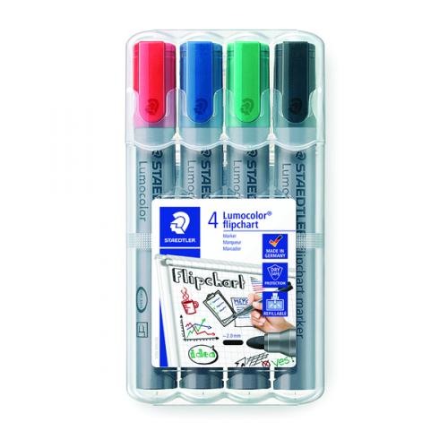 Staedtler Flipchart Markers Assorted [Pack of 4]