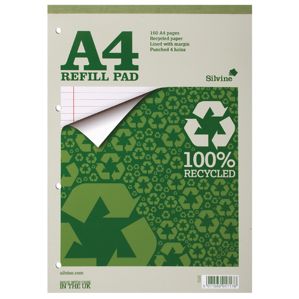 Silvine Refill Pad Recycled A4 [Pack of 6]