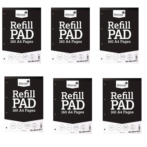 Silvine Refill Pad A4 Plain [Pack of 6]