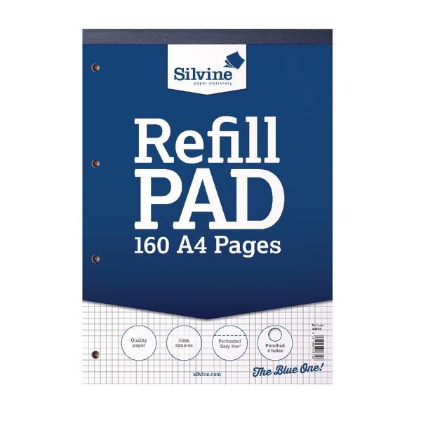 Silvine Refill Pad A4 Ruled 5mm [Pack of 6]