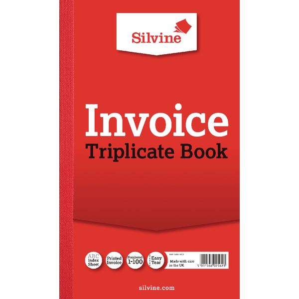 Silvine Triplicate Book 8.25x5 Inches Invoice [Pack of 6]