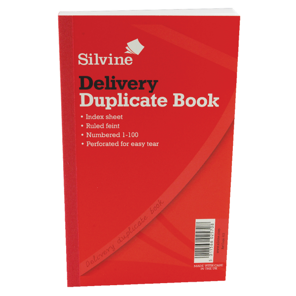 Silvine Duplicate Book 8.25x5 Inches Delivery [Pack of 6]