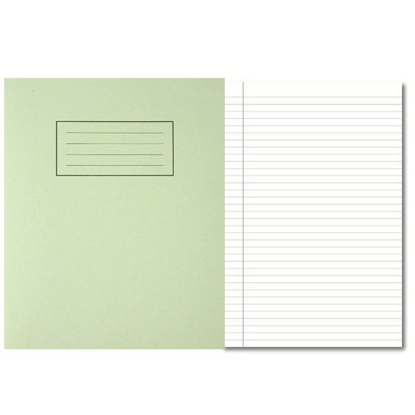 Silvine 9x7 Inch Exercise Books Feint Margin Green [Pack of 10]