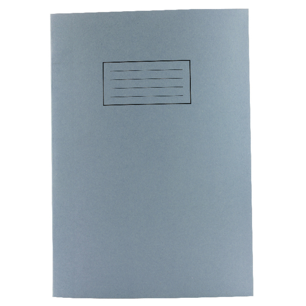 Silvine A4 Exercise Book 80 Pages Plain Blue [Pack of 10]