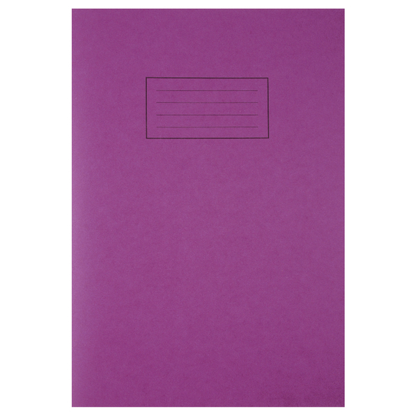 Silvine Tough Shell Exercise Book A4 Feint Ruled with Margin Purple [Pack of 25]