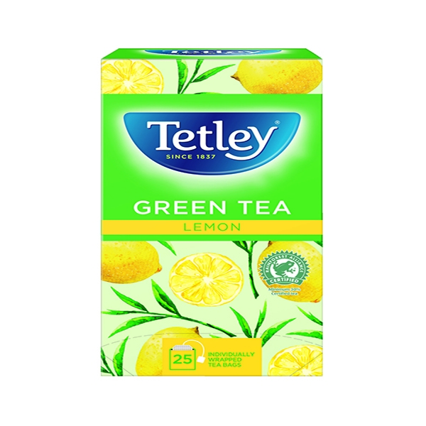 Tetley Green Tea with Lemon Tea Bags [Pack of 25] 1571A
