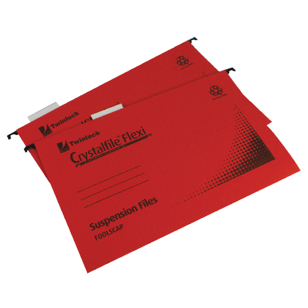 Crystal File Flexifile Standard Foolscap Red [Pack of 50]
