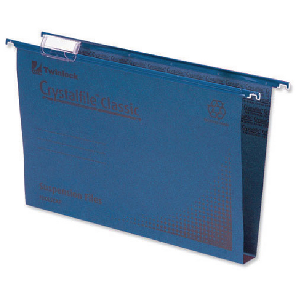 CrystalFile 30mm Suspension Files Foolscap Blue [Pack of 50]