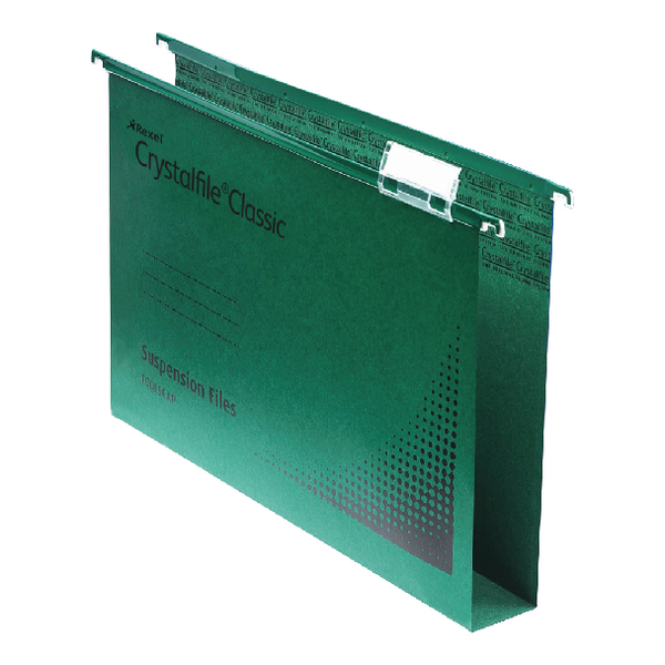 CrystalFile Extra Lateral Files 30mm Green [Pack of 25]