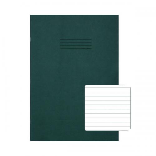 Rhino Exercise Book 8mm Ruled A4-Plus Dark Green [Pack of 50]