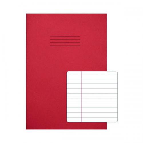 Rhino Exercise Book 8mm Ruled 80 Pages A4 Red [Pack of 50]