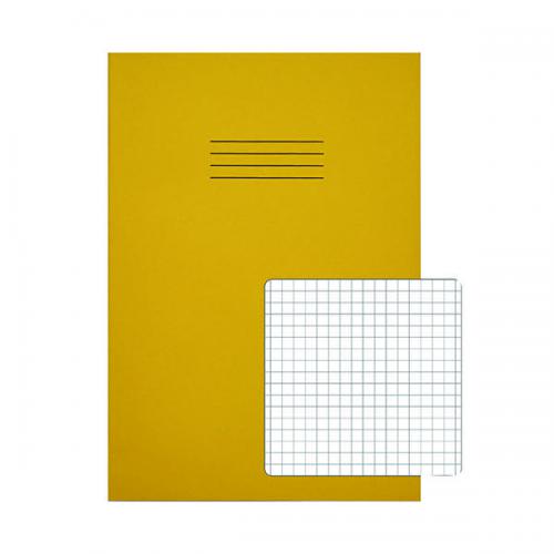 Rhino Exercise Book 5mm Square 80 Pages A4 Yellow [Pack of 50]