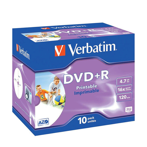 Verbatim DVD+R 16x Inkjet Printable [Pack of 10]
