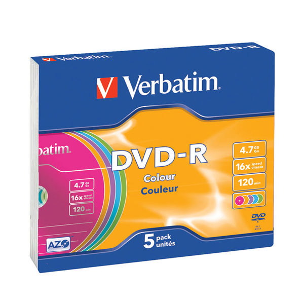 Verbatim DVD-R 16x Slim Case [Pack of 5]