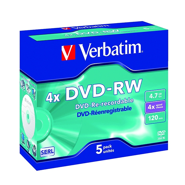 Verbatim DVD-RW 4x 4.7Gb [Pack of 5]