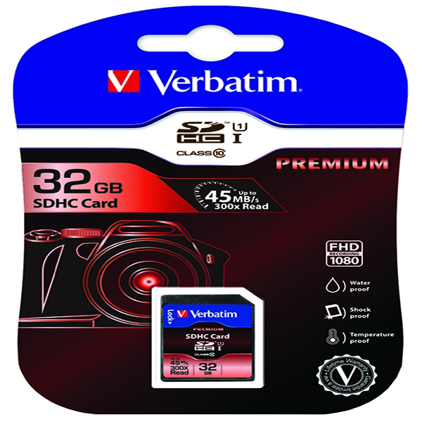 Verbatim SDHC Memory Card 32Gb Class 10