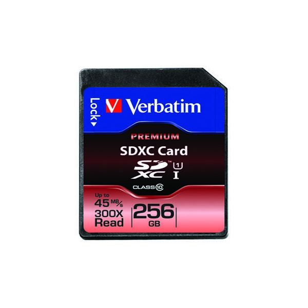 Verbatim Premium SDXC 256Gb Memory Card Class 10 UHS-I U1