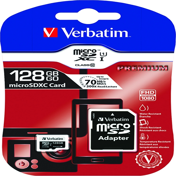 Verbatim Premium SDXC Micro Card with Adapter 128Gb