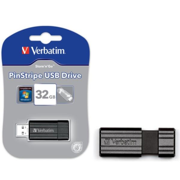 Verbatim Pinstripe USB Pen Drive 32Gb Black