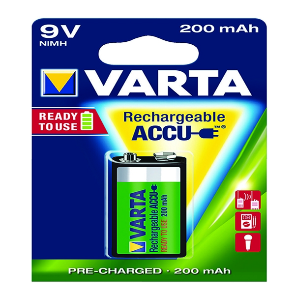 Varta 9V Rechargeable Accu Battery NiMH 200 Mah
