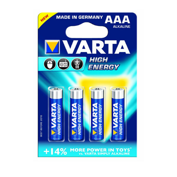 Varta AAA High Energy Battery Alkaline [Pack of 4]
