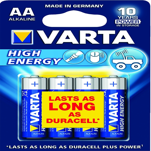 Varta AA High Energy Battery Alkaline [Pack of 4] 4906620414