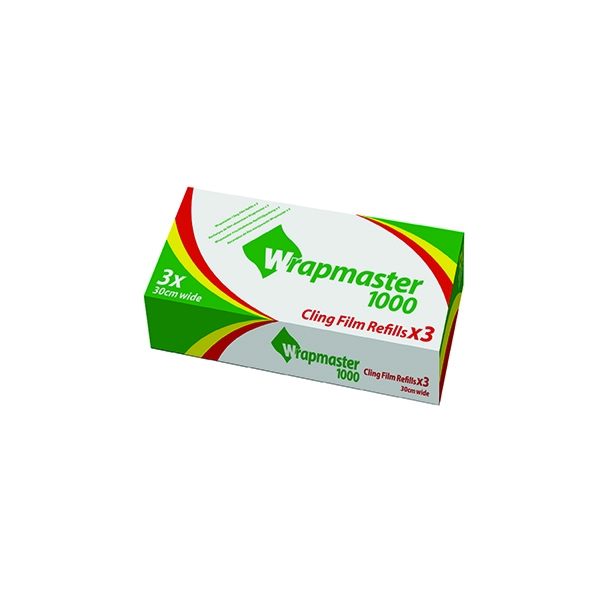 Wrapmaster 1000 Film Refill 300mmx100m [Pack of 3]