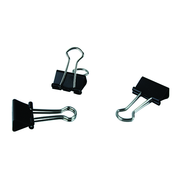 Clipper Foldback Clips 19mm Black [Pack of 100]