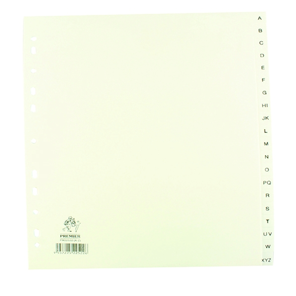 Index A4 A-Z Polypropylene White