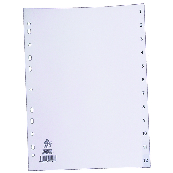 Index A4 1-12 Polypropylene White