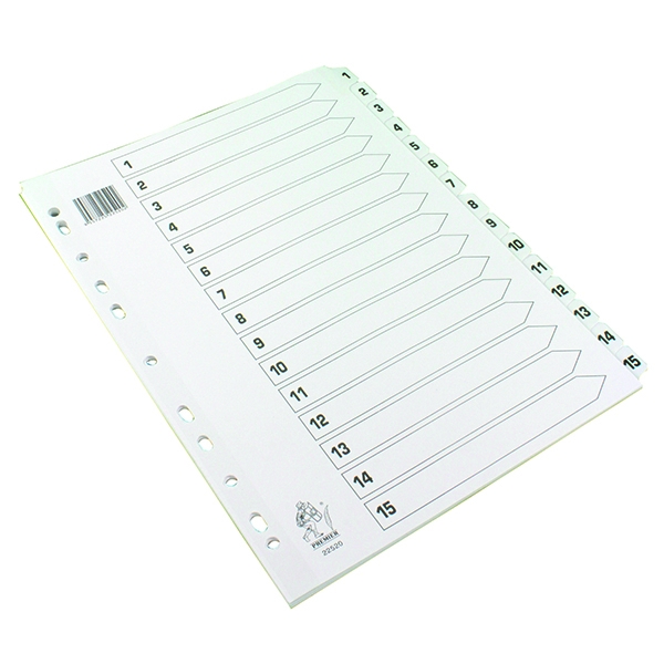 Mylar Index A4 1-15 White