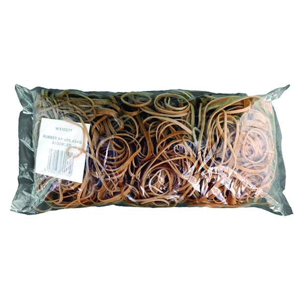 Rubber Bands 454g Assorted